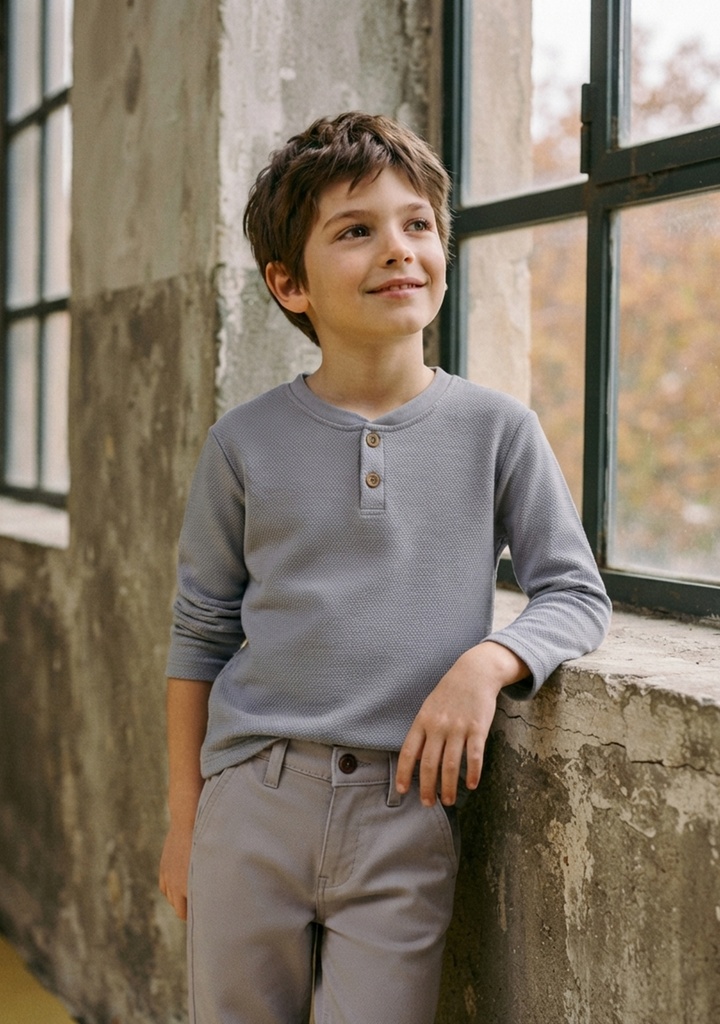 12687-T10-16 Gris Playera de Niño (25D4)