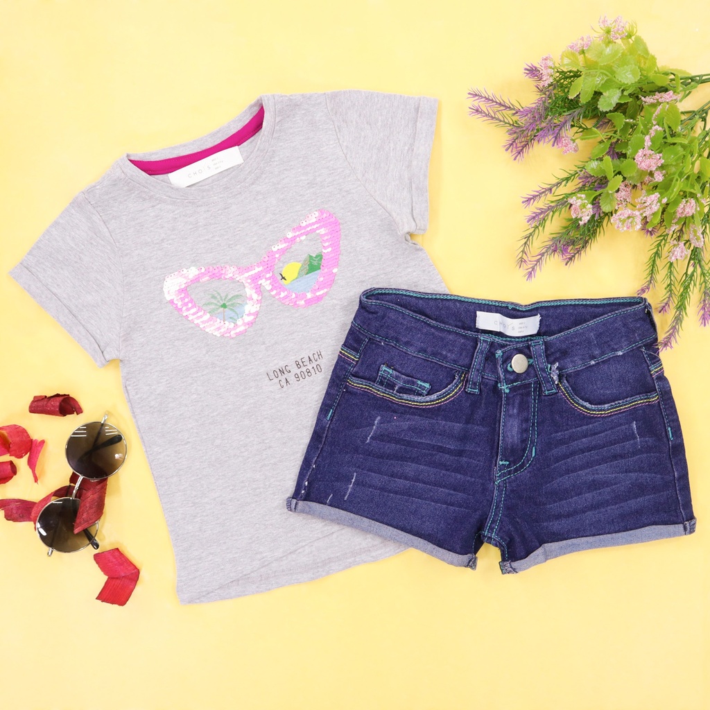 5828 Short Set With Long Beach T-shirt (9A2)