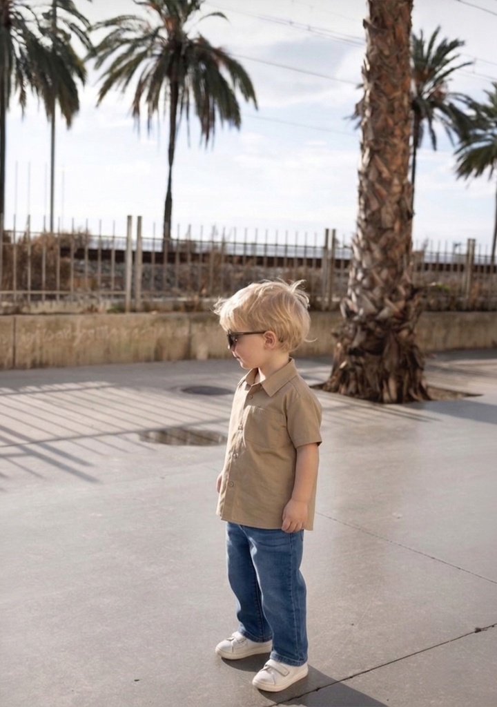 13189-C Camisa Camel de Niño (15D3)